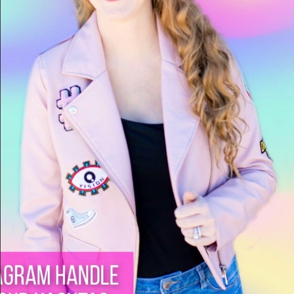 Love Tree pink faux leather bomber jacket. Lowest price today! - Picture 3 of 16